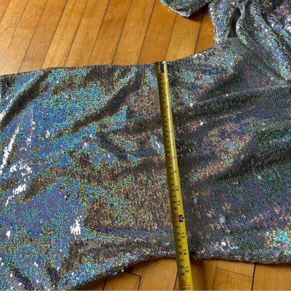 Zara Blogger Favorite Silver Sequin Mini Party Mini Dress - Picture 12 of 15